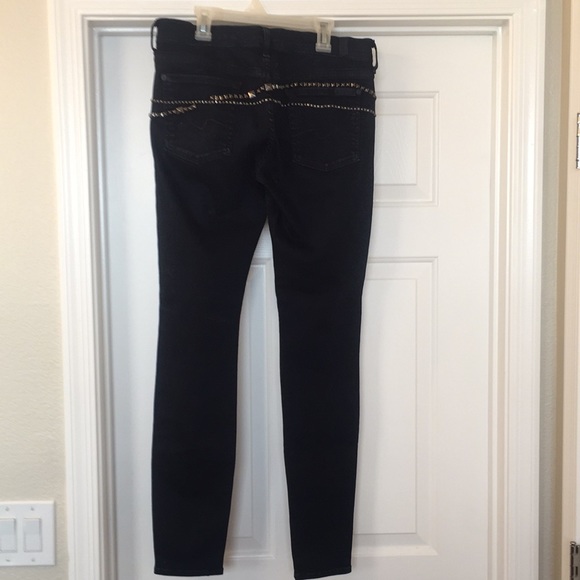 New, 7 for All Mankind, Black Jeans 2 studded 30 - Picture 3 of 15